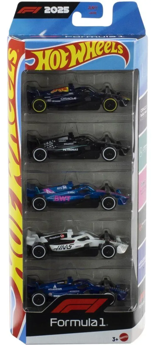 Hot Wheels Formula 1 - 2025 Pack 5 Carrinhos - Mattel