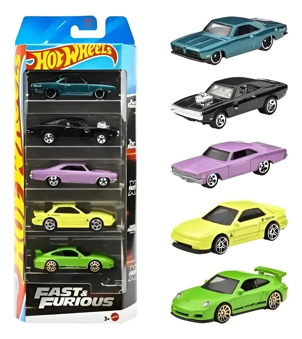 Carrinho Hot Wheels Pack C/5 - Edição Fast & Furious Mattel